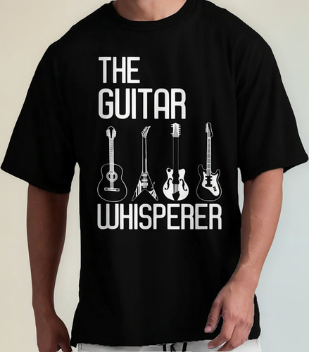 Playera Para Hombres En Estilo Negro Y Blanco De Guitarra