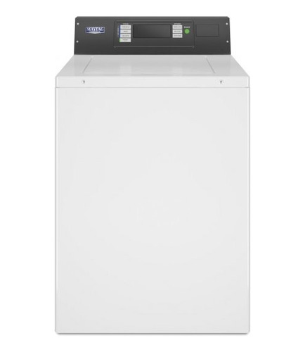 Maytag 27 White Commercial Top Load Washer, Card Reader-read