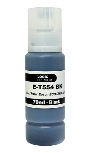 Tinta T554 Para Epson Ecotank 70ml Premium Negro Pigmentada