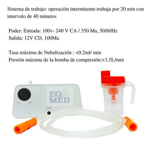 Nebulizador de compresor Handy 403D blanco 100V/240V