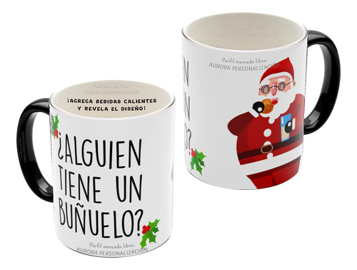 Mug Mágico Taza Navidad Buñuelo Santa Claus Papá Noel