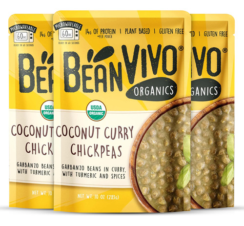 Beanvivo Organics - Garbanzos Al Curry De Coco A Base De Pla