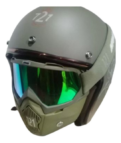  Casco Moto Hawk Abierto 721 Mate Verde Give Up Mujer L