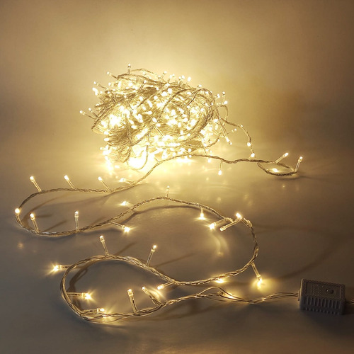 Serie Decorativa 600 Luces Led Calida 30.7m Cable Transparen