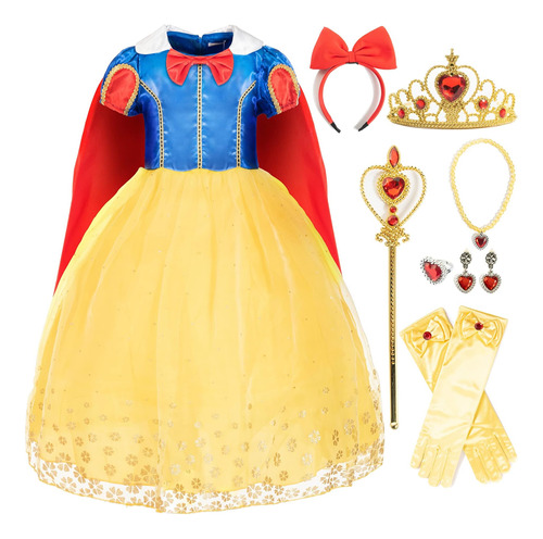 Vestido De Princesa Funna Para Niñas Pequeñas Con Accesorios