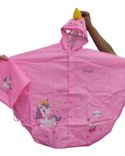 Impermeable Infantil Capa Poncho Lluvia Diseño Protege Tula.