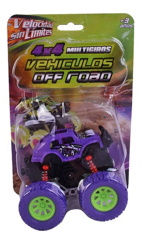 Auto A Fricción 4 X 4 Multi Giros Off Road El Duende Azul Personaje Violeta