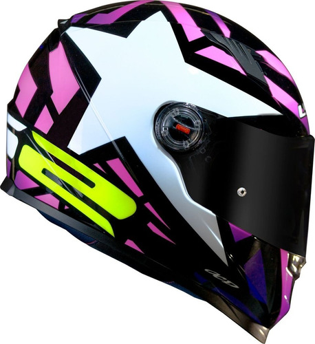 Capacete Ls2 Ff358 Starwar Branco Pink 