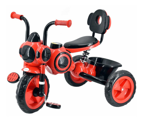 Triciclo Montable Para Niños 3 Llantas Sonido Macilux Color Rojo