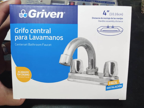 Grifo Central Para Lavamanos Griven 4 Pulgadas 