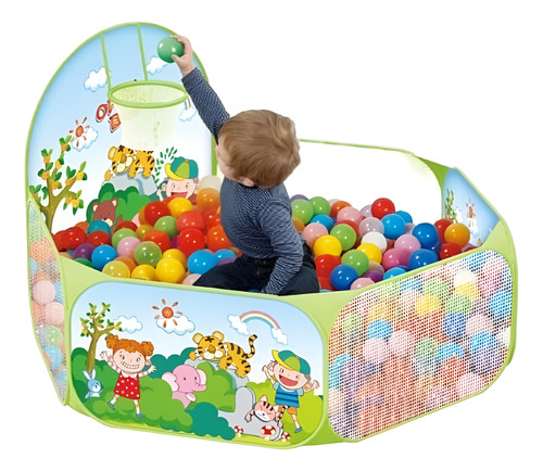 Alberca De Pelotas Con Canasta Para Niños De Juguete