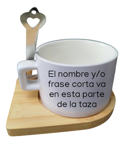 Taza De Té, Cuchara Y Base La Jefa (mamá) Personalizada Blanco La Jefa Corazón Rojo