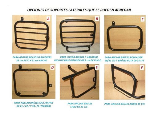 Portaequipaje P/ Soportes Lat. + Ref. Gilera Vc 650 Spectra