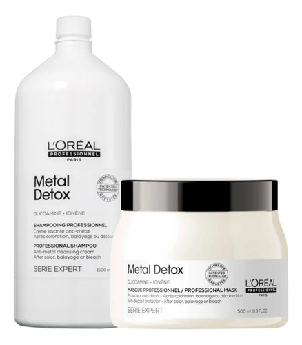 Kit Loreal Metal Detox Shampoo 1500ml+mascara 500g