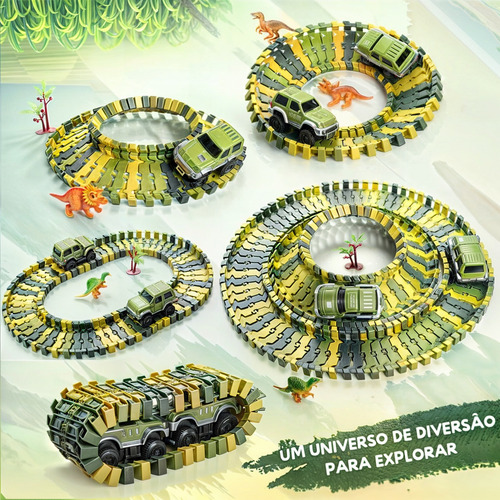 Hot Pista De Corrida Com Dinossauros E Carros Trilha 192pçs