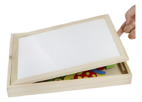 Pizarra Pizarrón Madera Doble Didáctico Números Imantados Números