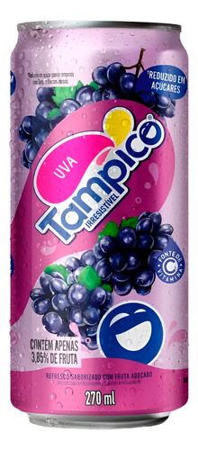 Suco Tampico Sabor Uva Lata 270ml 6 Unidades Refresco Gamer