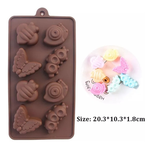 Molde De Silicon Para Chocolate En Forma De Oruga Mariposas