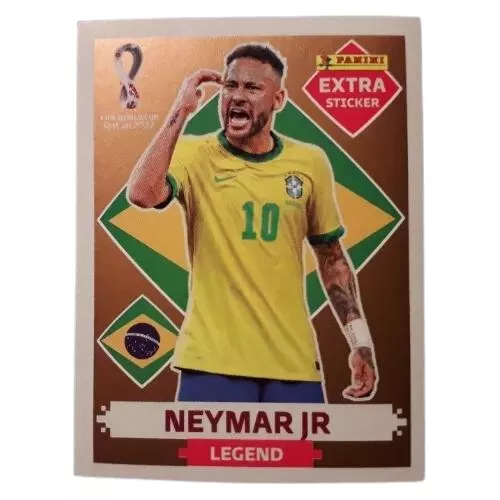 Neymar EXTRA STICKER GOLD LEGEND ALBUM PANINI CATAR 2022 (LAMINA ORO  LEYENDA)