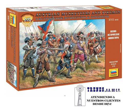 Austrian Musketeers 16-17th Century By Zvezda # 8061 1/72