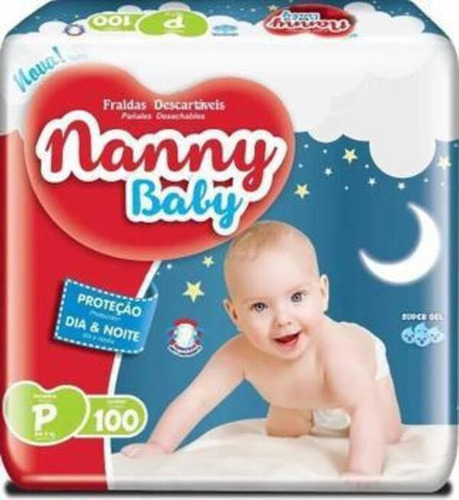 Fralda Infantil Dia E Noite P Com 100 Unidades - Nanny Baby