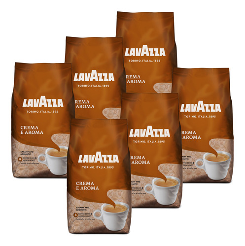 Lavazza Crema E Aroma - Granos De Café, Paquete De 6, 6 X .