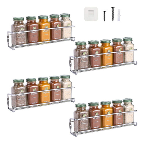 Urban Deco 4 Tier Spice Rack Wall Montaje Space Saving