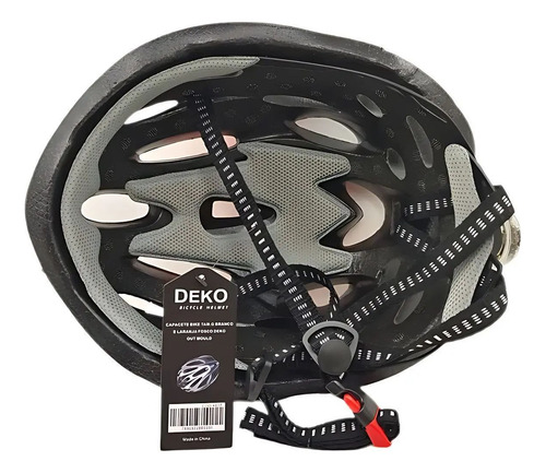 Capacete Ciclismo Deko Com Sinalizador Led Vermelho E Branco Vermelho/branco G