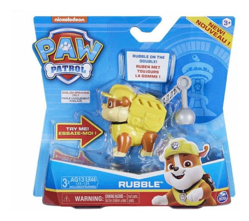 Paw Patrol Cachorro Con Mochila Y Sonido Rubble