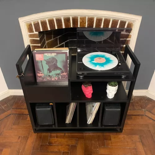 Mueble Mesa Para Tocadiscos O Bandeja De Vinilos August - $ 49.700