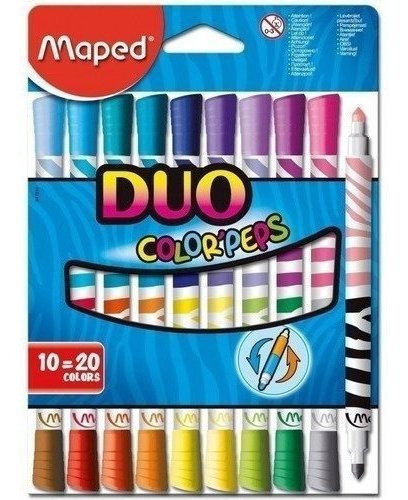 Marcadores Bicolor X10 Maped Duo Color Peps 847010