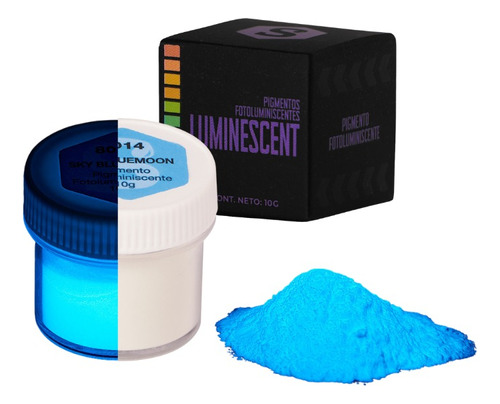 Pigmento Celeste Azulado Fosforescente Para Resina X 10 Gm