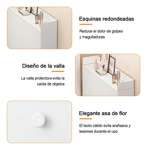 Madera Zapatera Moderna Blanca Entrada Inclinada 82cm Blanco