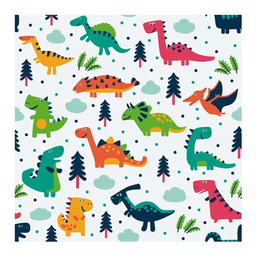 Papel De Parede Infantil Quarto Menino Dinossauros Lavável