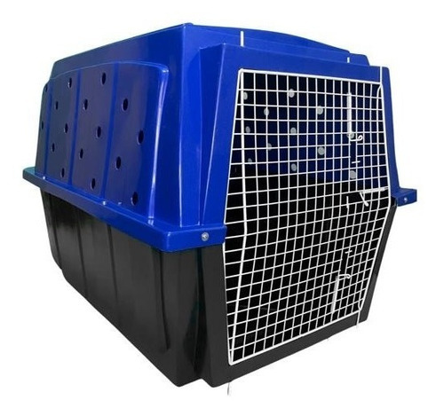 Caixa De Transporte Para Cães E Gatos Azul Plast-kão N.5