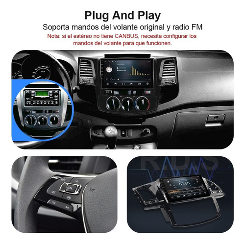 C-j Estéreo Android Para Toyota Hilux 2005-2018 Cámara Gps