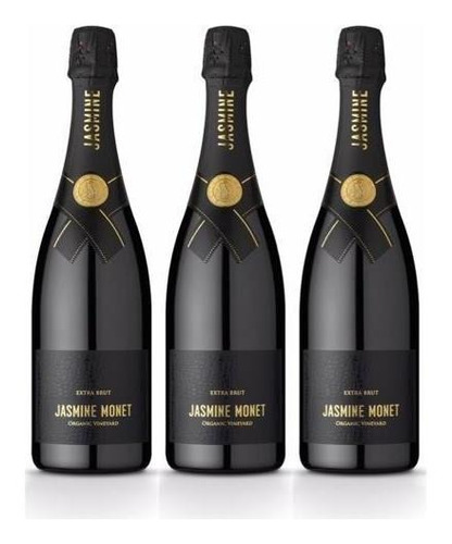 Imagen 1 de 12 de Champagne Jasmine Monet Black Extra Brut 750ml X3 Oferta