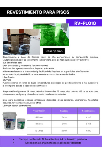 Epoxi Autonivelante 8 Lt - Rinde 8 M2