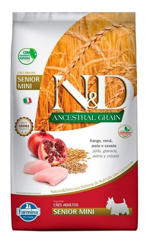 Nd Farmina Ancestral Frango E Romã - Cães Seniors Mini 800g