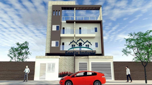 Cobertura Com 2 Dormitórios ,50 % Coberta,lavabo,vaga De Garagem À Venda, 75 M² - Santa Maria - Santo André/sp - Co0454