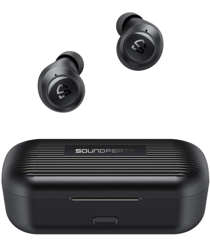 Imagen 3 de 12 de Auricular in-ear gamer inalámbrico Soundpeats Manos libres H1 negro con luz LED