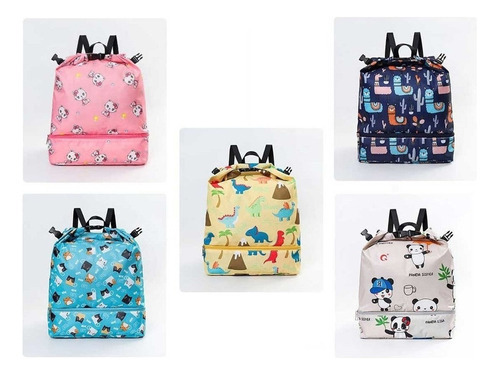 Mochila De Natación Para Niños Con Separación Húmeda Y Seca Color Azul