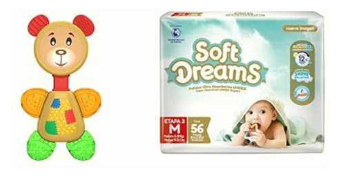 Soft Dreams Pañales Para Bebé Talla Mediana Con 56 Pz +