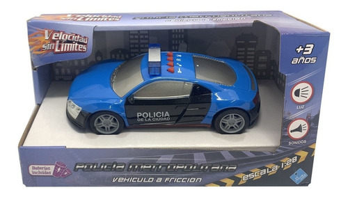 El Duende Azul Auto Policia A Friccion Luz Y Sonido Art 7393