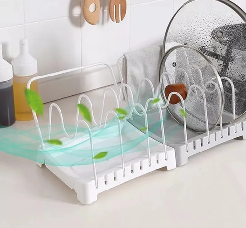 Organizador Escurridor De Ollas Y Tapas Ajustable Cocina 