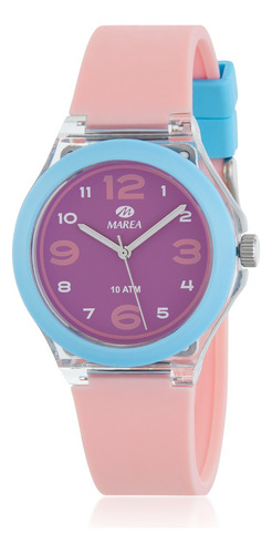 Marea Watch B3535502 Color de la correa Rosa claro Color del bisel Celeste Color del fondo Lila