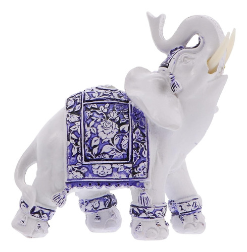 Garneck 1 Piela De Elefante De Porcelana Azul Y Blanca Decor