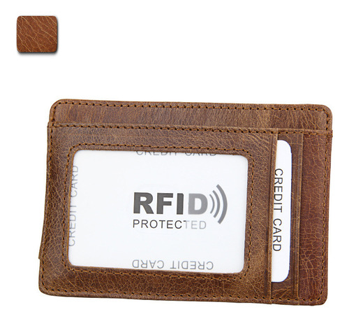 Cuero Genuino Clip De Dinero De Los Hombres Rfid Tarjetero