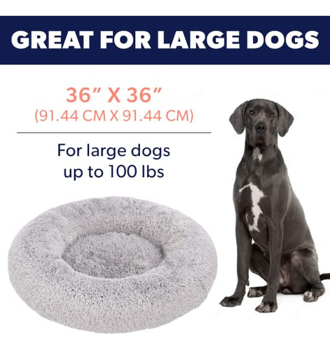 Active Pets Plush Calming Dog Bed, Donut Dog Bed Para Perros