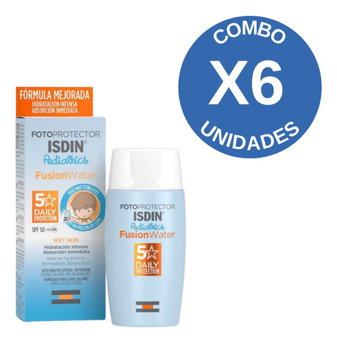 Combo X6 Isdin Fotoprotector Spf50+ Fusion Fluid Color 50 Ml